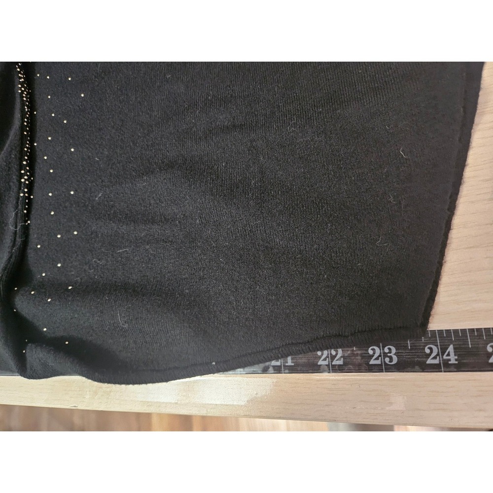 Y2k Black Sequin Ombre Dolman Sleeve Sweater Top L Retro #533 - Picture 8 of 9